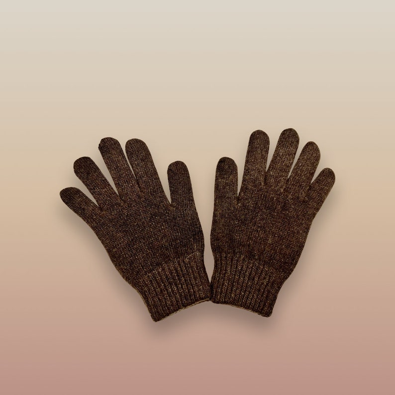 Warm and comfortable gloves, 100% yak wool, grey, sustainable, womens M-L size image 5