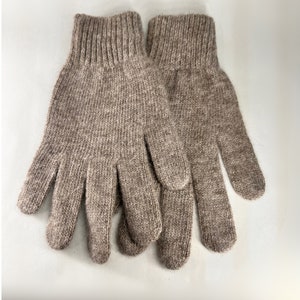 Warm and comfortable gloves, 100% yak wool, grey, sustainable, womens M-L size image 2