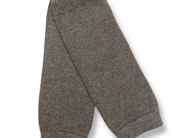 Calentador de rodillas con banda elástica, 100% lana de yak, gris, talla S para mujer, largo: 35 cm