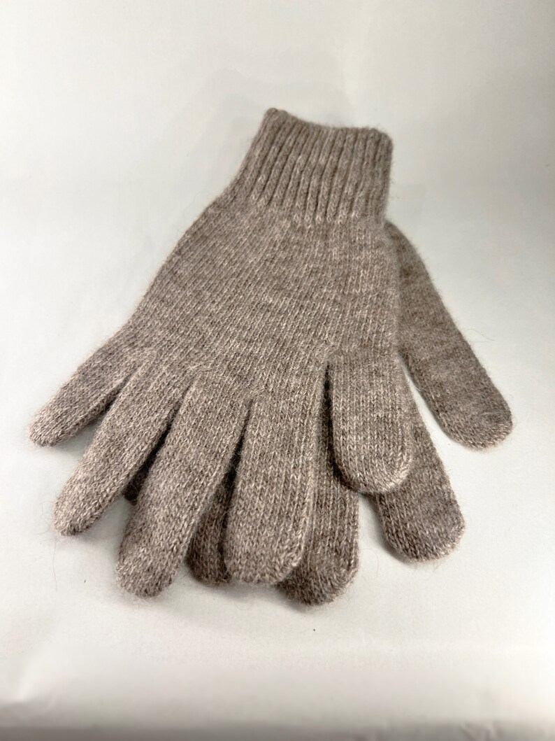 Warm and comfortable gloves, 100% yak wool, grey, sustainable, womens M-L size image 3