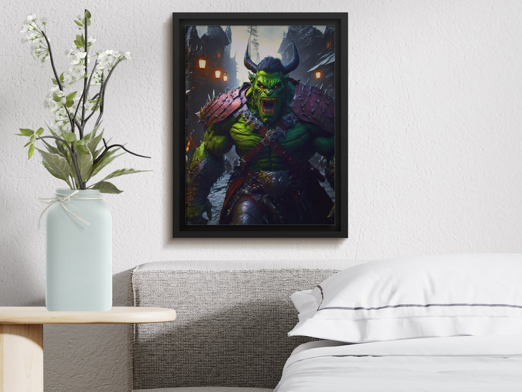 Legendary Orc: Menacing Monster with Detailed Armor - Fantasy Poster for  Sale by Just Art's Creations colinw2292@gmail.com