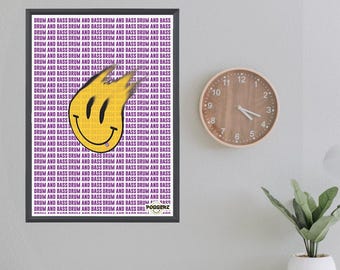 Drum and Bass, UKG, Rave Poster A3 Print - 4 Pack