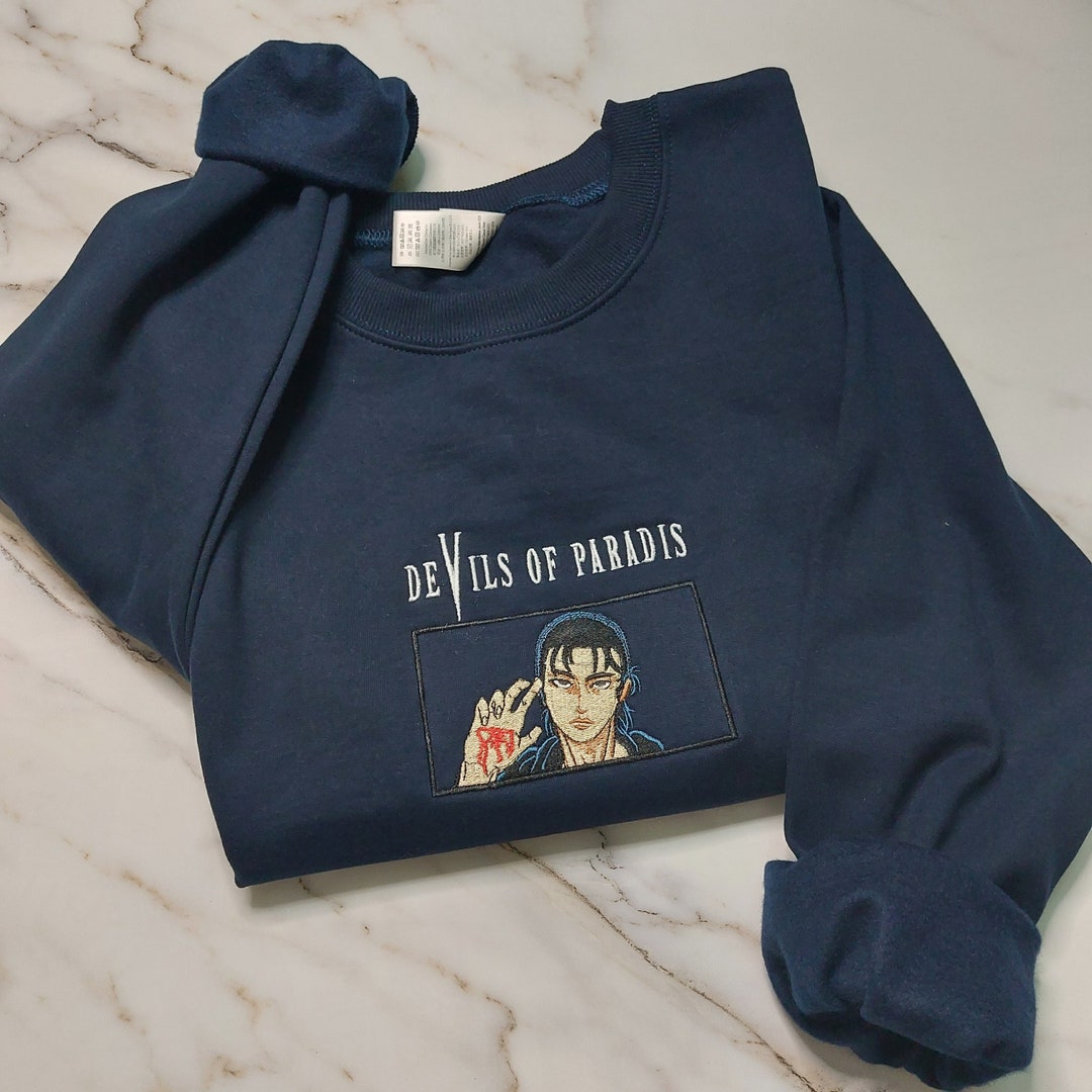 Anime Embroidered Sweatshirt, Embroidered Anime Shirt, Anime Shirt