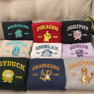 Anime Embroidered Sweatshirt, Embroidered Anime Shirt, Anime Embroidered Comfort Color, Embroidered Hoodie, Anime Gift For Him ESH1026-1200