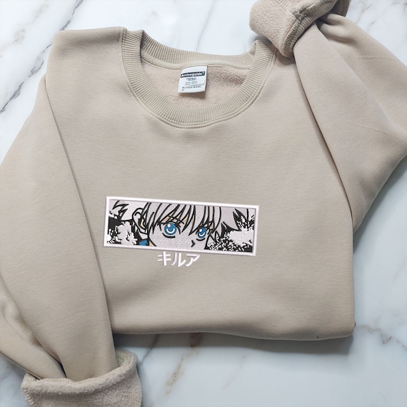 Anime Embroidered Sweatshirt Embroidered Anime Shirt Anime Shirt Embroidered Shirt Embroidered Hoodie Anime Tee EHUNT014 Etsy UK