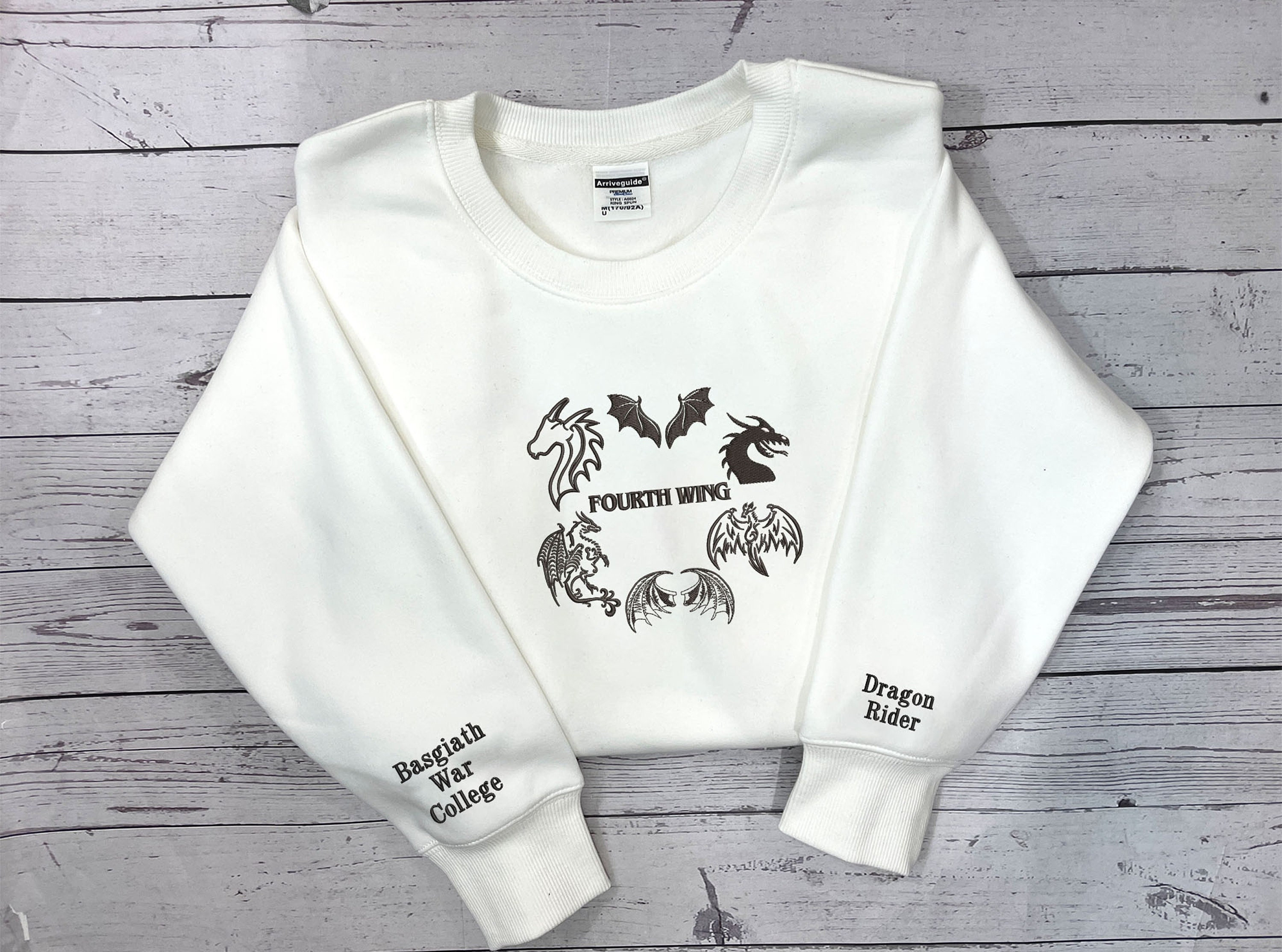 Fourth Wing Embroidered Sweatshirt, Basgiath War College