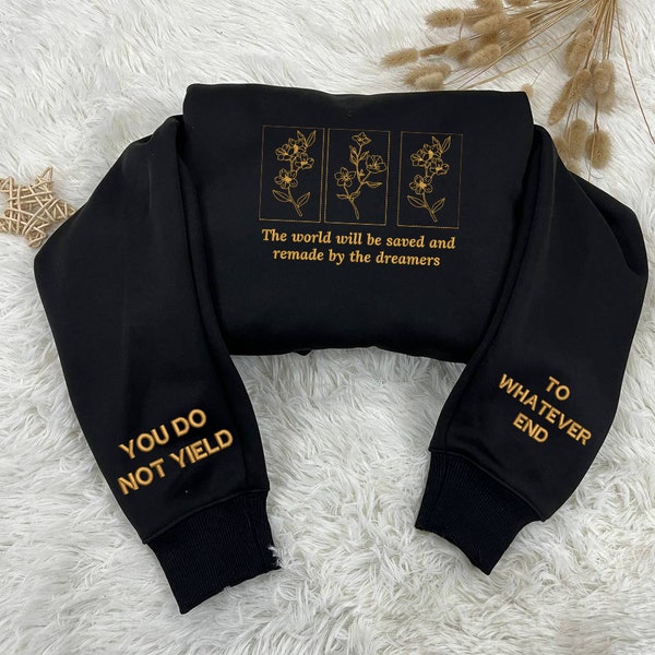 Throne Of Glass Embroidered Sweatshirts, Sarah J. Maas, Throne Of Glass Quote, Empire of Storms, Heir of Fire, Bookish Shirt