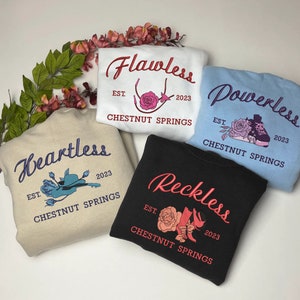 Sudadera bordada de la serie Chestnut Springs, mercancía con licencia de Elsie Silver, amante de los libros, sudadera bordada con libros, romance vaquero