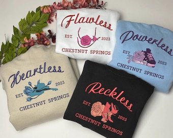Chestnut Springs Series Embroidered Sweatshirt, Licensed Elsie Silver Merch, Bookish, Book Embroidered Sweatshirt, Cowboy Romance ESH388-426