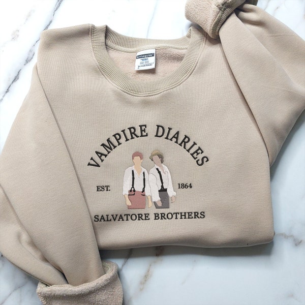 The Vampire Diaries Embroidered Sweatshirt, Mystic Falls VirginiaSweatshirt, Fall Embroidered Sweatshirt, Salvatore Brothers 1864 EH224