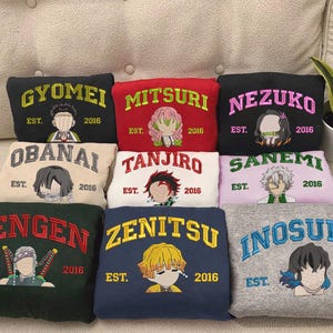 Anime Embroidered Sweatshirt, Embroidered Anime Shirt, Anime Shirt, Embroidered Shirt, Embroidered Hoodie, Anime Tee ESH555-563