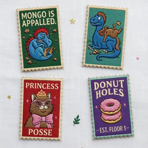 Naszywka z haftem Dungeon Crawler Carl, naszywka do prasowania Mongo Princess Donut, naszywka This Is An Outrage, prezent dla fanów LitRPG
