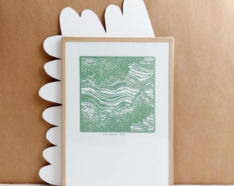 May include: A framed green and white abstract print with the text "2020 - paint - mar" in the bottom right corner.