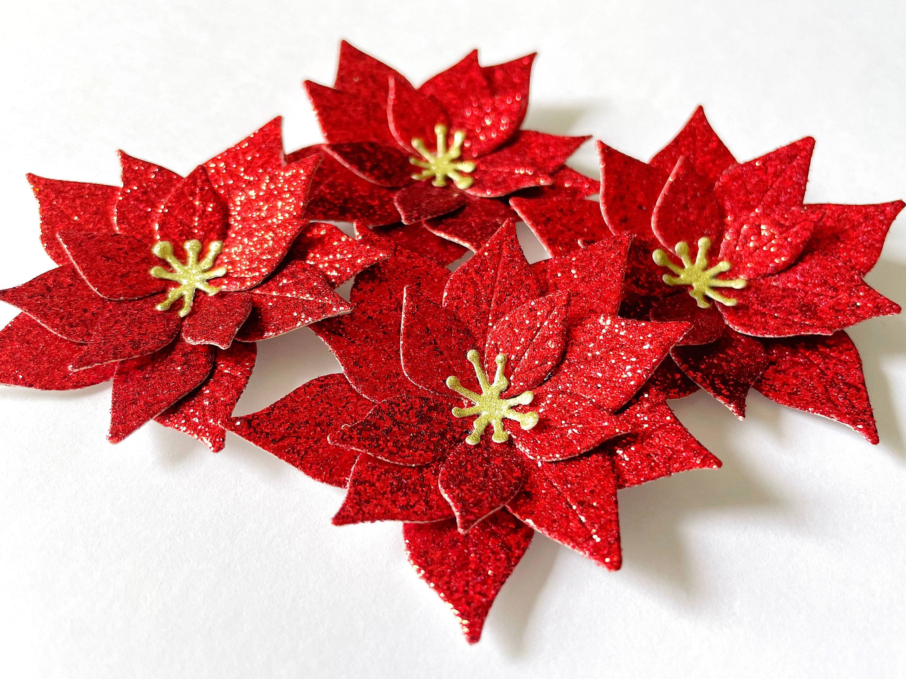 Zereff 100Pcs White Flower Snowflake Brads DIY Scrapbooking Album Embellishment Merry Christmas Fastener Brads Metal Crafts Decoration 