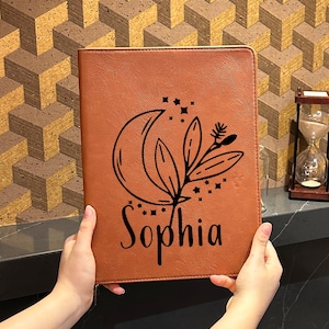 Custom Portfolio With Zipper, Monogrammed Vegan Leather Portfolio, Personalized Refillable Portfolio, Custom Leather Portfolio, Initialized