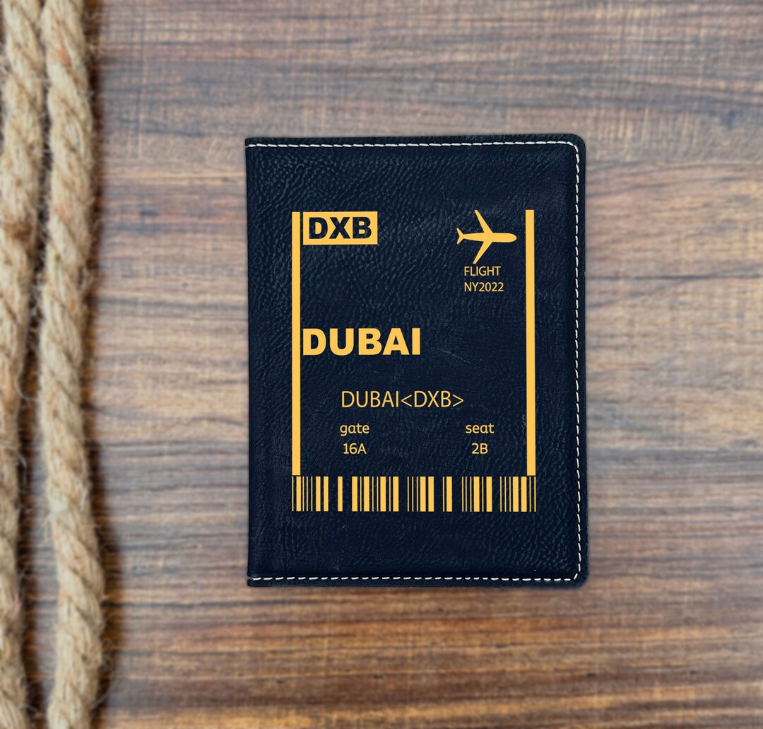 Dubai Boarding Pass Engraved Passport Holder Dubai Gift Etsy