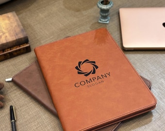 Personalized Refillable Portfolio, Custom Portfolio With Zipper, Custom Leather Portfolio, Personalized Padfolio, Business Gift, Phd Gift