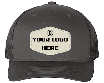 Custom Leather Patch Hats, Logo Hats, Laser Engraved Leather Patch, Company Logo Hat, Personalized Hats, Business Swag,Personalized Hat Gift
