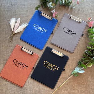Custom Name Coach Clipboard, Personalized Leather Clipboard, Gift For Baseball Coach, Coach Appreciation Gift, Baseball Leather Clipboard zdjęcie 6