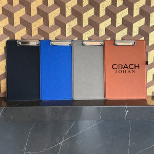 Custom Name Coach Clipboard, Personalized Leather Clipboard, Gift For Baseball Coach, Coach Appreciation Gift, Baseball Leather Clipboard zdjęcie 4