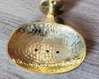 Väggtvålhållare – Rustikt tvålfat i mässing, Vintage tvålfat, Badrumstillbehör, Svamphållare, Tvålkopp