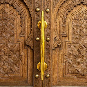 Elegante maniglia per porta in ottone massiccio – Ferramenta marocchina artigianale per armadi, cassetti e ingressi