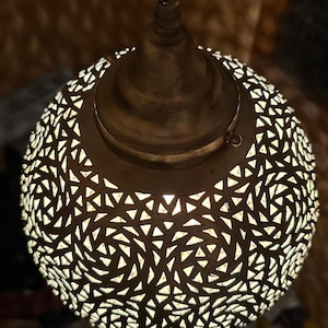 Moroccan Brass Pendant Light – Handcrafted Moroccan Lamp, Boho Ceiling Light, Modern Morocco Light Fixture, Moroccan Hanging Lamp