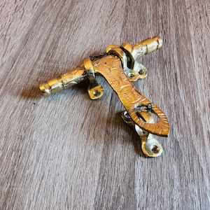 Moroccan Brass Door Latch – 14cm Vintage Slide Bolt Lock – Handmade Traditional Hardware for Rustic, Boho & Antique Doors
