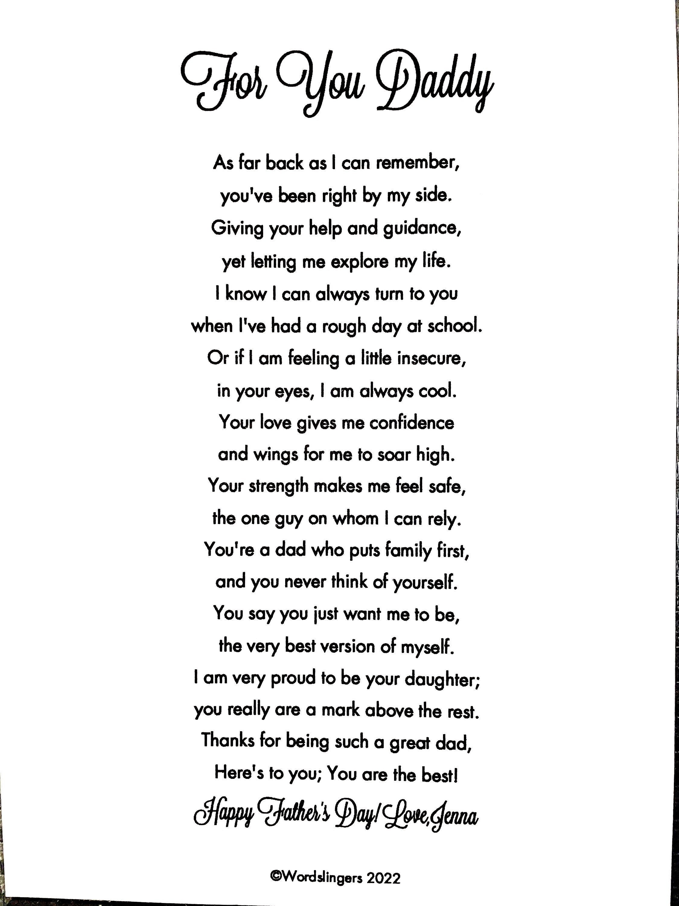 Fathers day poems store for toddlers