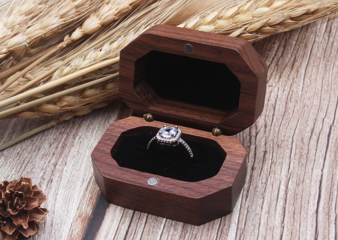 Personalized Wedding Ring Boxcustom Wooden Ring Boxring Box for Proposal Engagementsingle