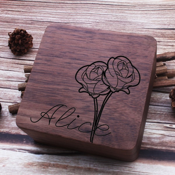 Personalized Jewelry Necklace Box-Jewelry Box For Women-Custom Necklace Box Travel-Handmade Wooden Jewelry Box-Anniversary Jewelry Gift Box