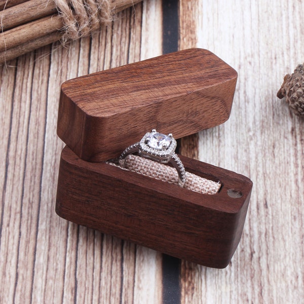 Boîte de bague de mariage personnalisée-boîte de bague personnalisée pour la cérémonie de mariage-boîte de bague de fiançailles de proposition-boîte de bague rustique en bois-boîte-cadeau d'anniversaire