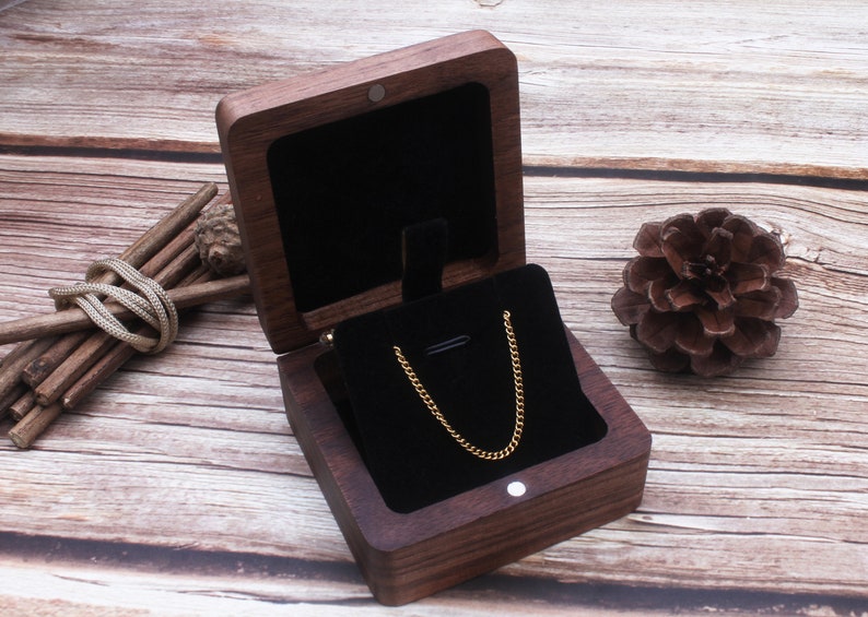 Personalized Jewelry Necklace Box-Jewelry Box For Women-Custom Necklace Box Travel-Handmade Wooden Jewelry Box-Anniversary Jewelry Gift Box Bild 6