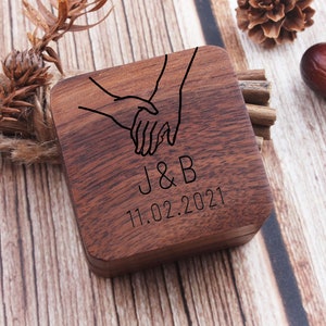 Personalized Wedding Ring Box-Custom Ring Box For Wedding Ceremony-Proposal Engagement Ring Holder-Wooden Ring Box-Anniversary Gift-Gift Box