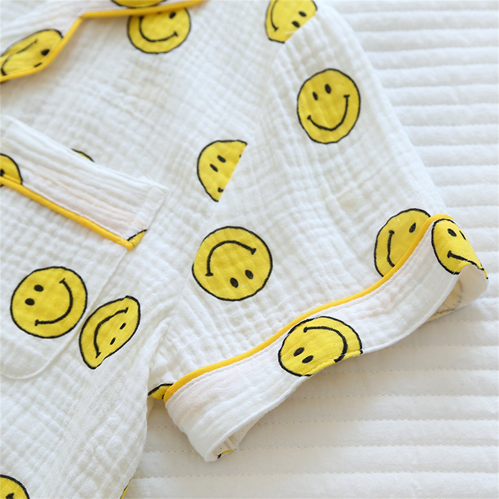 Smile Cotton Pyjamascrepe Smiley Pajamassmile Pajamas Etsy