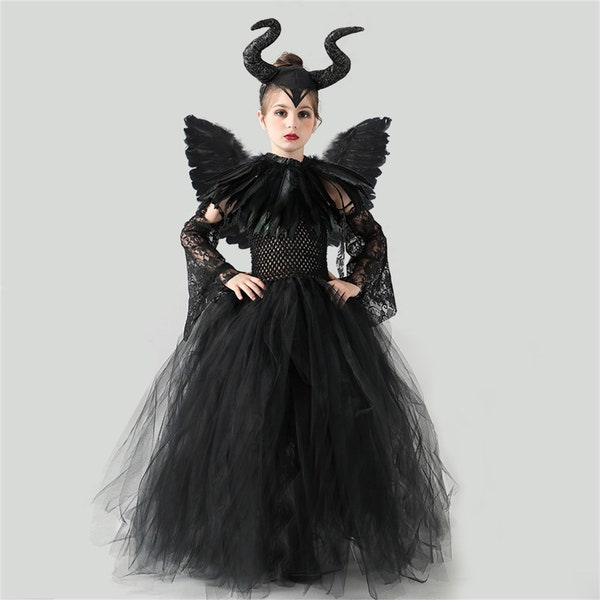 Kids Maleficent Costume Etsy
