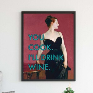 Wall Art Print Instant Download, Funny Wall Art Poster for Wine Lover, Gift for Her
