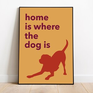 Wall Art Print with Dog, Printable Poster for Dog Lover, Gift for Him, Modern Home Decor