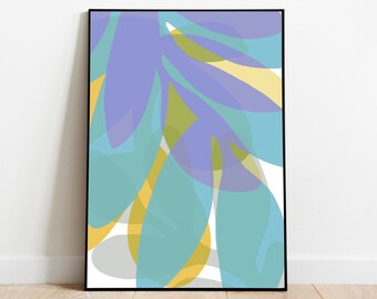 Tropical Wall Art Print, Instant Download Modern Art, Large Minimalist Wall Painting