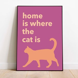 Wall Art Print with Cat, Printable Poster for Cat Lover, Gift for Her, Modern Home Decor