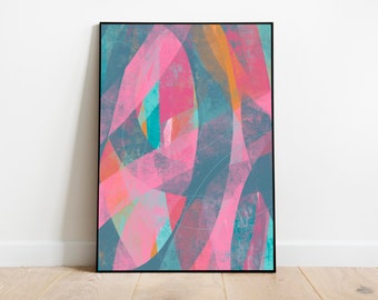 Abstract Wall Art Print, Modern Printable Art, Large Painting for Office, Instant Download