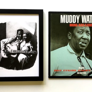 Muddy Waters Art Print - Blues Musician - Graphite Drawing - Blues Art Print - Graphic Illustrations - Music Wall Decor - Gift for Him
