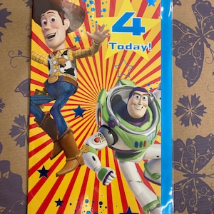Alles Gute zum 4.Geburtstagskarte Disney Toy Story Grußkarte Kinder Kindergeburtstag