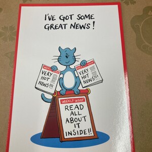 Tengo una tarjeta de felicitación con buenas noticias.