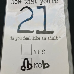 Cartão de felicitações engraçado e rude para o 21º aniversário