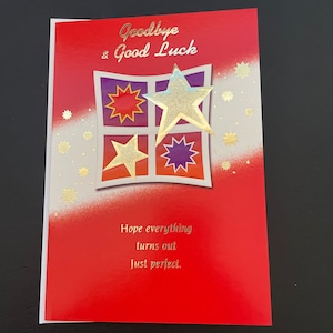 Biglietto d'auguri di arrivederci e buona fortuna