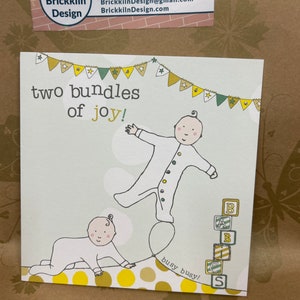 Nouveau bébé / Nouvelle arrivée Jumeaux Carte de voeux