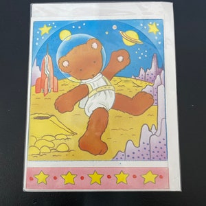Tarjeta de felicitación Astronaut Bear Blank