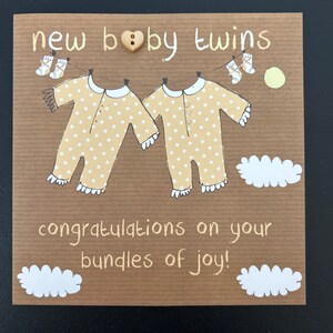 Neues Baby / Neue Ankunft Zwillinge Grußkarte