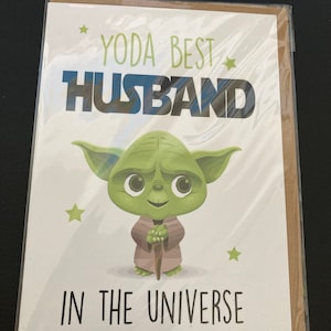 Happy Birthday Yoda Star Wars Husband Greetings Card